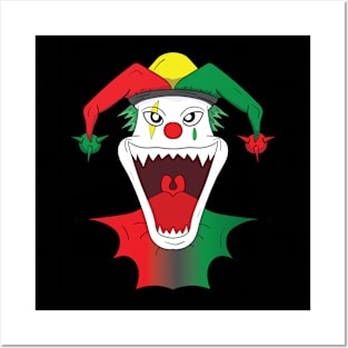 scary clown Posters and Art